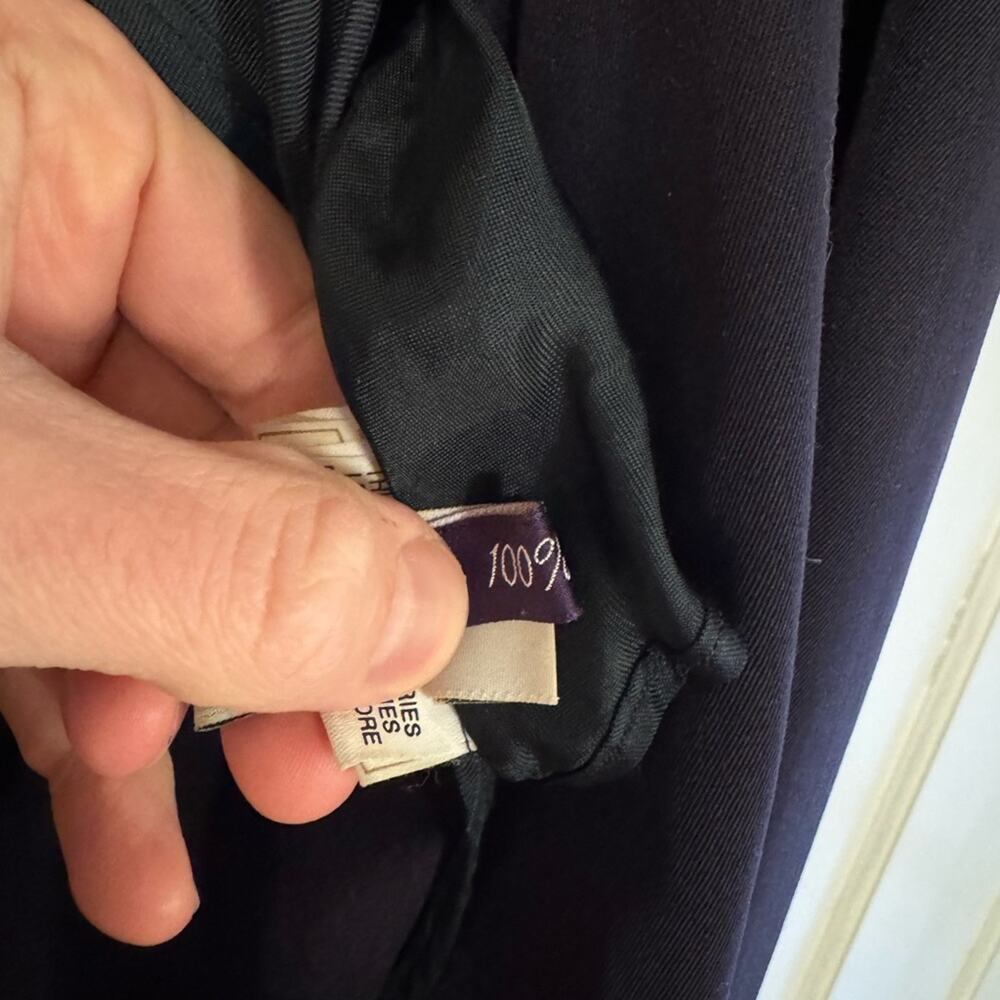 Ralph Lauren Purple Label Wool Trench Coat With Leather Buckles - Picture 4 of 16